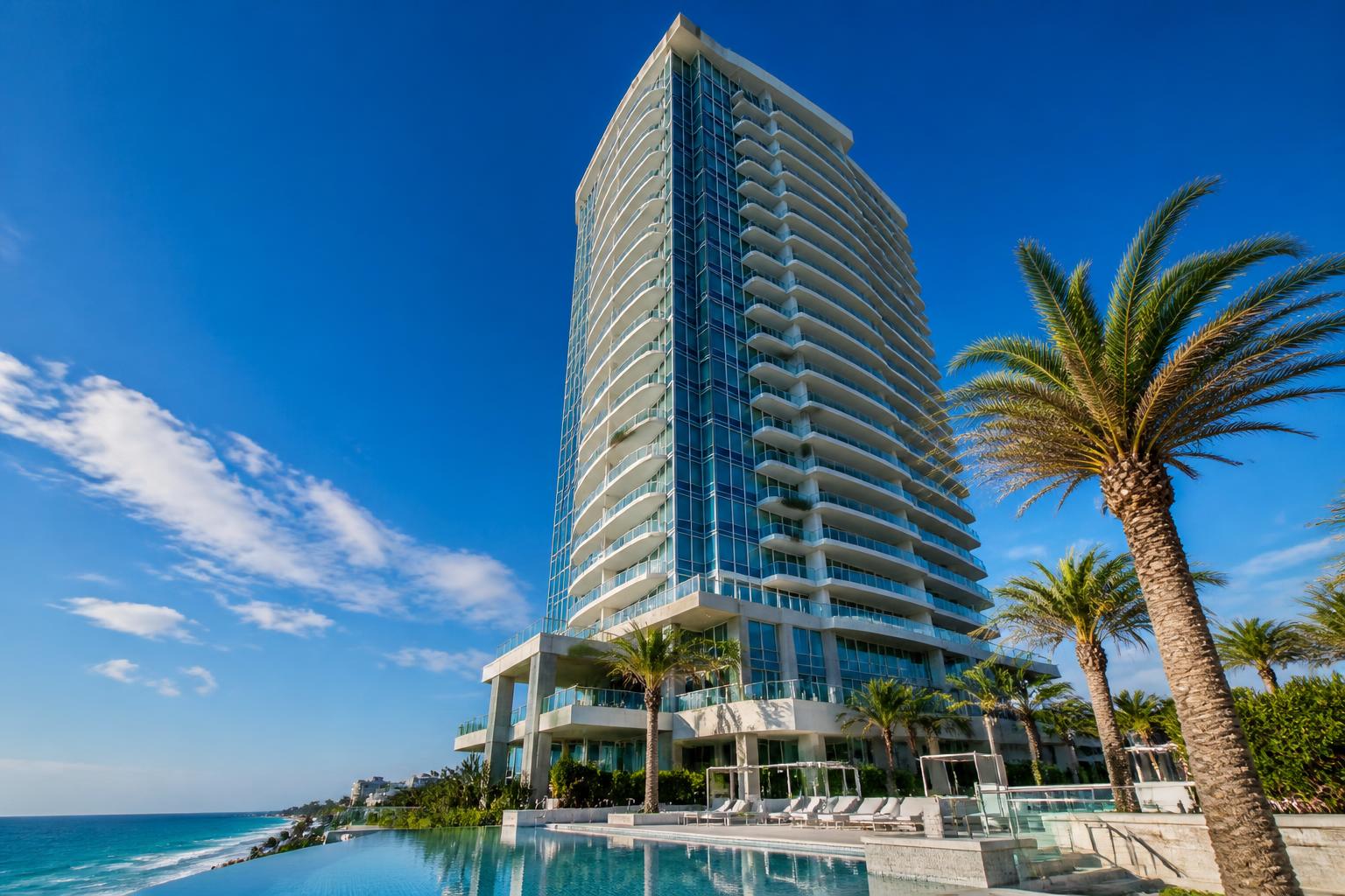 Oceanfront high rise condominium tower